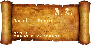 Marján Kevin névjegykártya