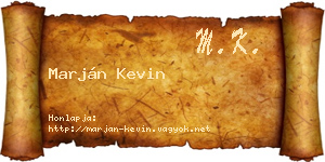 Marján Kevin névjegykártya