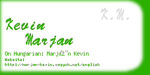 kevin marjan business card